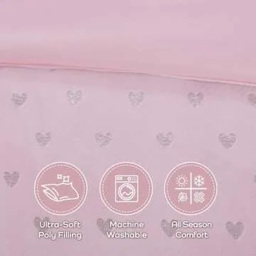 Elegant Mi Zone Rosalie Comforter Set for Girls, Pink/Silver