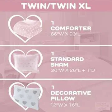 Elegant Mi Zone Rosalie Comforter Set for Girls, Pink/Silver