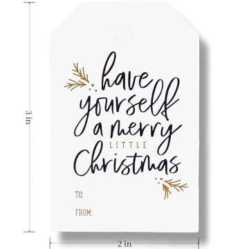 Elegant Pack of 50 Christmas Gift Tags with String