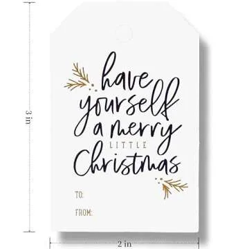 Elegant Pack of 50 Christmas Gift Tags with String