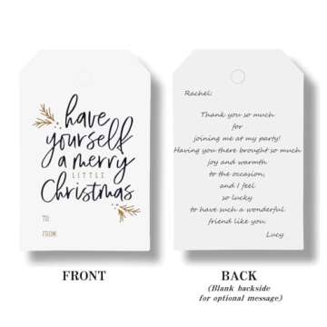 Elegant Pack of 50 Christmas Gift Tags with String