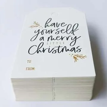 Elegant Pack of 50 Christmas Gift Tags with String