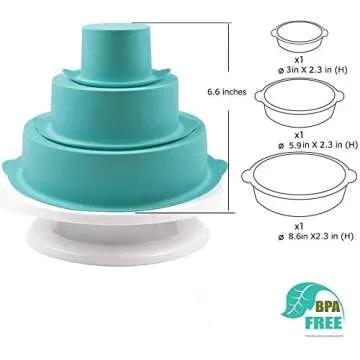 Webake Round Cake Pan Set - Silicone Molds for Perfect Tiered Cakes