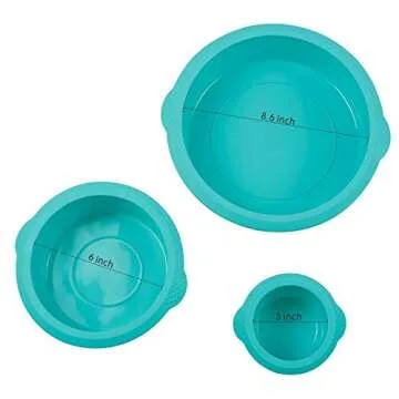 Webake Silicone Cake Pan Set for 3 Tier Cakes