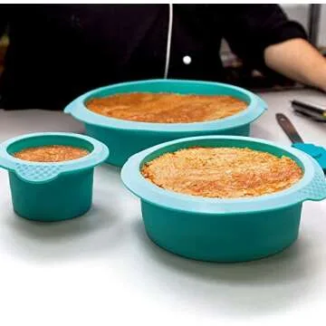 Webake Silicone Cake Pan Set for 3 Tier Cakes