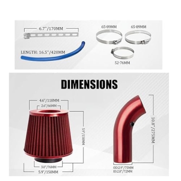 3" Car Cold Air Intake Filter Induction Kit for Performance