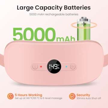 NOWWISH Heating Pad for Period Cramps Pain Relief, Portable Electric Cordless Menstrual Heating Pad ...