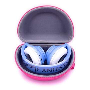 xcivi Carrying Case for eKids Wireless Bluetooth Portable Kids Headphones for School Home Travel- Case Only(Pink)