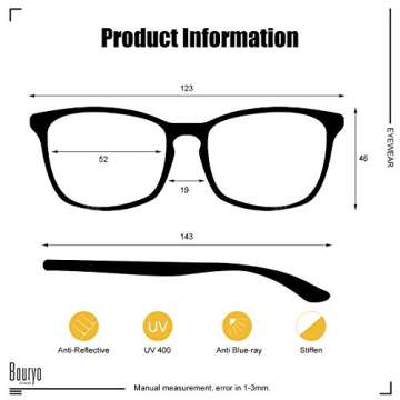 BOURYO Classic Round Blue Light Blocking Glasses Women Computer Eyeglasses (Light Brown)