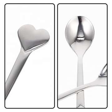 Heart Shaped Stainless Steel Coffee Spoon Set - 12pcs