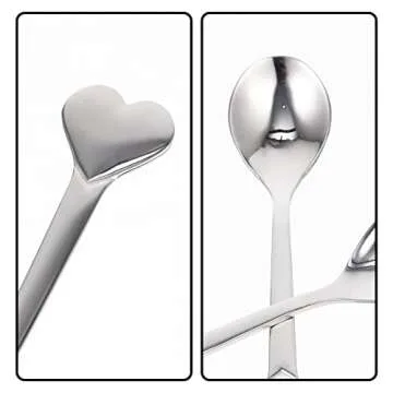 Heart Shaped Stainless Steel Coffee Spoon Set - 12pcs