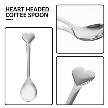 Heart Shaped Stainless Steel Coffee Spoon Set - 12pcs