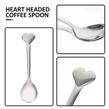 Heart Shaped Stainless Steel Coffee Spoon Set - 12pcs