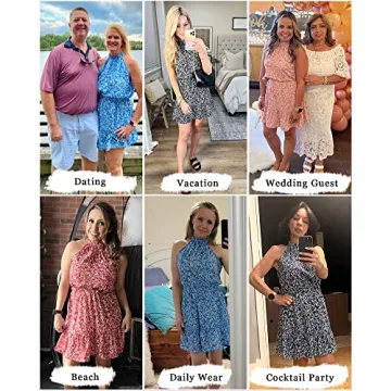 Gevomir Women's Summer Halter Dress for Beach Fun