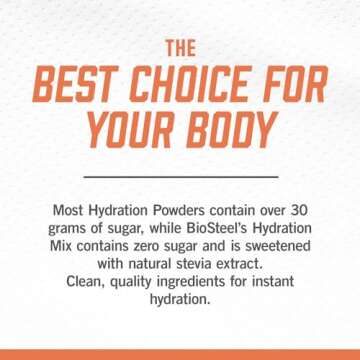 BioSteel Zero Sugar Hydration Mix, Great Tasting Hydration with 5 Essential Electrolytes, Peach Mango Flavor, 12 Single Serving Packets