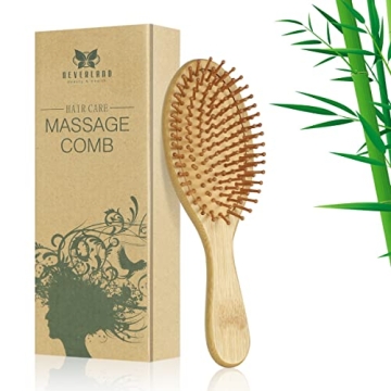 Neverland Beauty Bamboo Brush for Hair Growth, Natural Bamboo Bristles Detangling Wooden Paddle Hair...