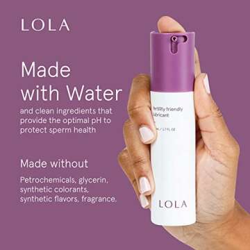 LOLA Fertility Friendly Lubricant - Water Based Lubricant for Fertility Support, Intimate Natural Lube, Fertility Lube for Women