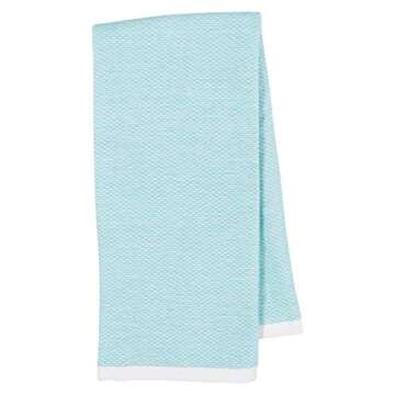 Reversible Terry Web Kitchen Towels | Set of 6 18 x 28 Inch Absorbent, Durable, Beautiful, and Luxuriously Soft Kitchen Towels | Perfect for Kitchen Spills, Cleaning, and Drying Your Hands - Aqua