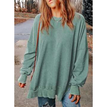 SHEWIN Oversized Cozy Sweatshirt for Women - Trendy & Casual