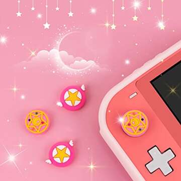 BelugaDesign Moon Sakura Thumb Grips | Anime Magical Girl Cardcaptor Cute Kawaii Pink Pastel Button ...