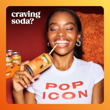 Bloom Pop Prebiotic Soda 12 Pack Classic Orange Flavor