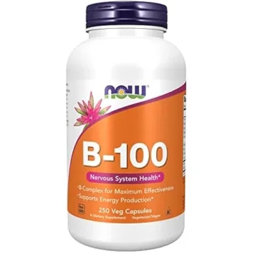 NOW Supplements Vitamin B-100 - Energy & Nerve Health - 250 Veg Capsules