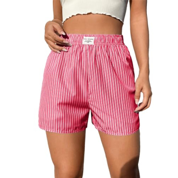 SOLY HUX Y2K Striped Boxer Shorts Women’s High Waist