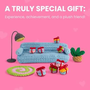 Cookie Box Crochet Kit for Beginners - Learn to Craft Amigurumi Stuffed Animals - Knitting Gift for Kids (13+) and Adults - Beginner-Friendly Yarn - Stitch-by-Stitch Video Tutorial - Bunny Lola