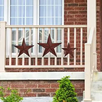 Rustic Metal Star Wall Decor Set for Charming Home Decor
