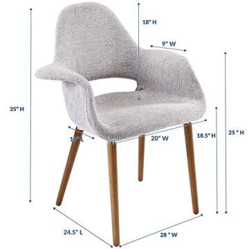 Modway Aegis Mid-Century Modern Dining Chair in Gray