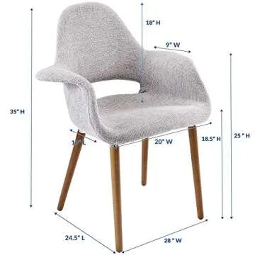 Modway Aegis Mid-Century Modern Dining Chair in Gray