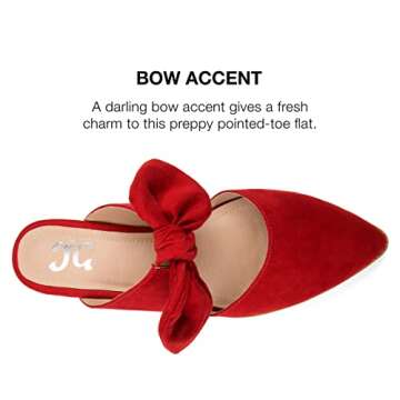 Journee Womens Telulah Slip On Pointed Toe Mules Flats Red
