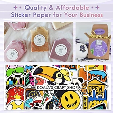 Koala Printable Vinyl Sticker Paper 50 Sheets for Inkjet Printers