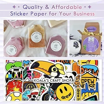 Koala Printable Vinyl Sticker Paper 50 Sheets for Inkjet Printers