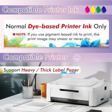 Koala Printable Vinyl Sticker Paper 50 Sheets for Inkjet Printers