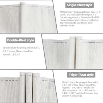 VRSS Stainless Steel 2.7 inch Long 4-Prong Curtain Pleat Tape Hooks, Pinch Pleat Curtain Hooks for Pleated Drapes(30Pcs)