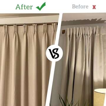 VRSS Stainless Steel 2.7 inch Long 4-Prong Curtain Pleat Tape Hooks, Pinch Pleat Curtain Hooks for Pleated Drapes(30Pcs)