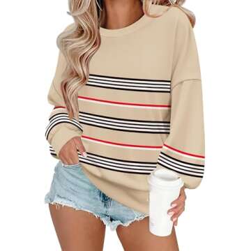Zeagoo Preppy Clothes Teen Girls Striped Sweatshirts Hoodies Womens Lightweight Shirts Trendy Outfit...