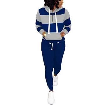 Nimsruc Two Piece Outfits For Women Jogging Suits Casual Sweatsuits Jogger Tracksuits Long Sleeve Hoodie Matching Sets