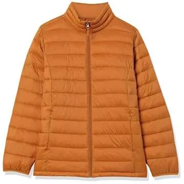 Amazon Essentials Women's Lightweight Long-Sleeve Water-Resistant Packable Puffer Jacket (Available in Plus Size), Tan, X-Large