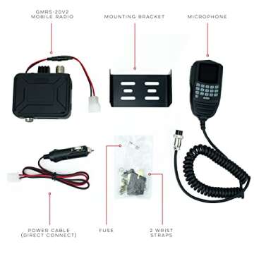 BTECH GMRS-20V2 20W 200 Fully Customizable Channels Mobile GMRS Two-Way Radio. IP67 Submersible Waterproof, Repeater Compatible, Dual Band Scanning (VHF/UHF), FM, & NOAA Weather Broadcast Receiver