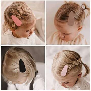 Hair Clips for Girls,Snap Barrettes for Women,12 Pack Solid colors Linen Hair Accessories for Baby Toddler Teen Girl Gifts