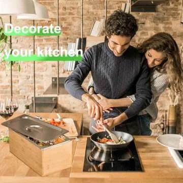 EXFOIL Compost Bin Kitchen with lid, As Indoor Compost Bin with Stainless Steel Insert, Countertop Compost Bin- 1.6 Gal Smell Proof,Indoor Large Compost Bin Kitchen…