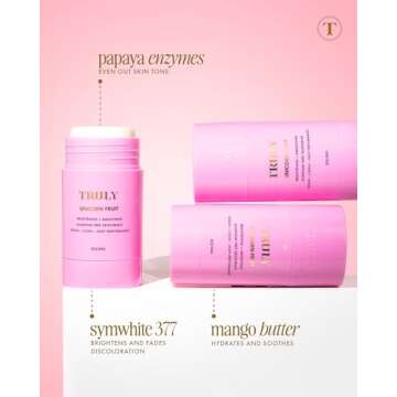 Truly Beauty Unicorn Fruit Aluminum Free Deodorant for Women with Cotton Candy Scent - Natural Deodorant for Brighter and Smoother Underarms - 3 Oz