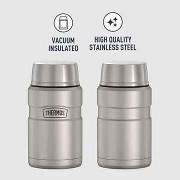 THERMOS Stainless King Vacuum-Insulated Food Jar, 24 Ounce, Matte Steel