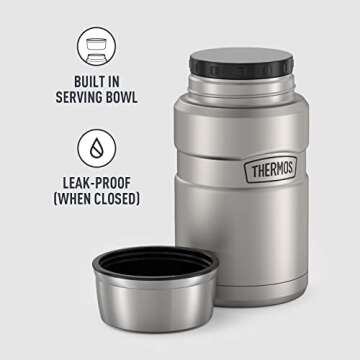 THERMOS Stainless King Vacuum-Insulated Food Jar, 24 Ounce, Matte Steel