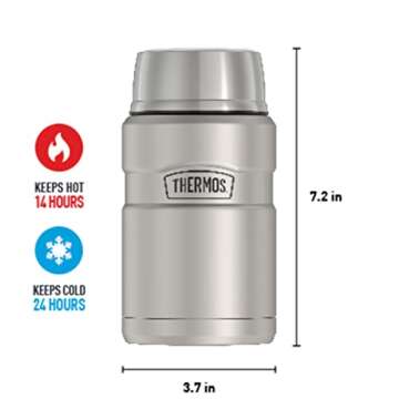THERMOS Stainless King Vacuum-Insulated Food Jar, 24 Ounce, Matte Steel