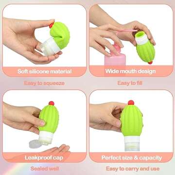 Travel Size Leakproof Silicone Squeeze Condiment Bottles