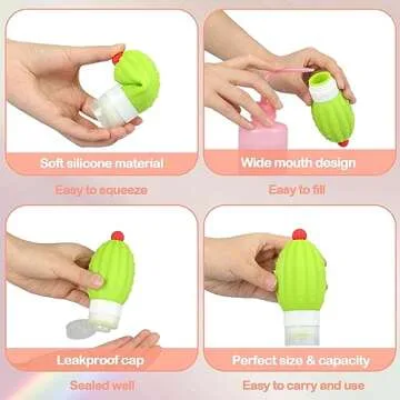 Travel Size Leakproof Silicone Squeeze Condiment Bottles
