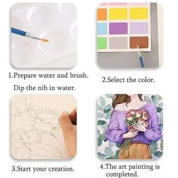 Drive Travel DIY Watercolor Kit 3 Themes12 Watercolor Paintings for Relaxation Watercolor Painting Set Art Craft Presentfor Kids Teens and Adults Beginners 12.4 * 8.8''